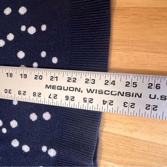 A New Day Woman’s Navy Sweater with White Polka Dots - Size Large - Picture 4 of 7